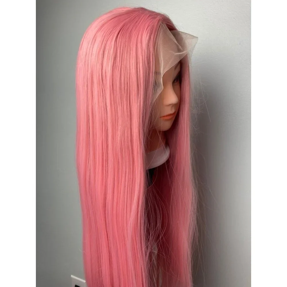 Pink Straight Lace Wig